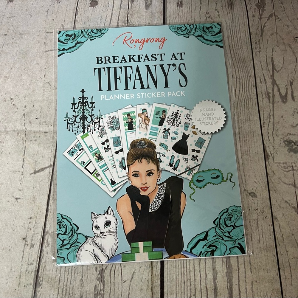 Rongrong Breakfast At Tiffany’s Planner Sticker Pack Audrey Hepburn 8 Pages